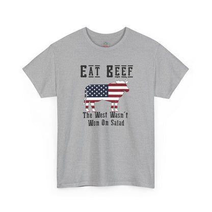 Funny American BBQ Unisex Tee, Meat Eaters Joke Shirt, Eat Beef Gift, Patriotic