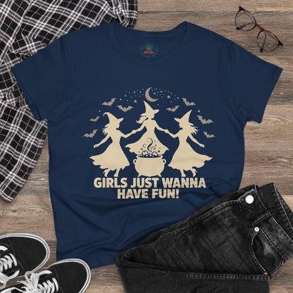 Girls Just Wanna Have Fun, Witch Dance Halloween Shirt, Womens Tee