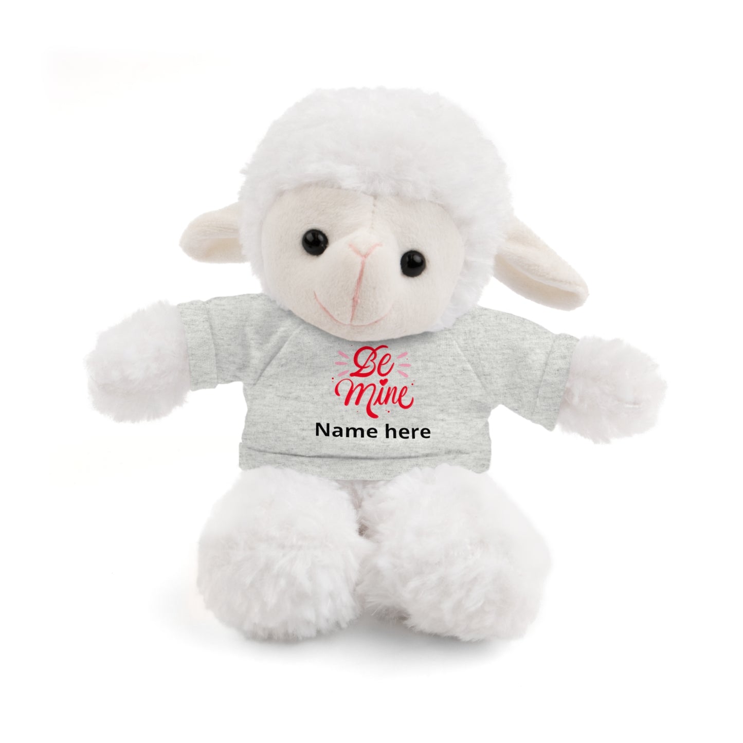 Be Mine Heart Stuffed Animal with Tee, Personalized Name Valentine Plush