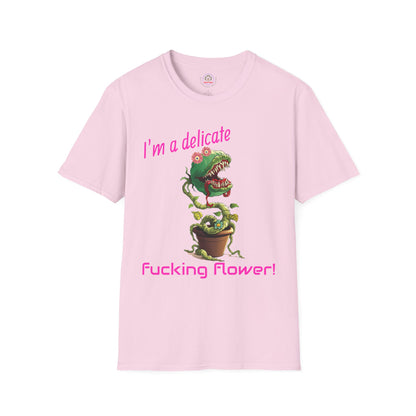 Sarcastic Floral T-Shirt, Delicate Flower Top, Unisex Tee, Funny Graphic Tee