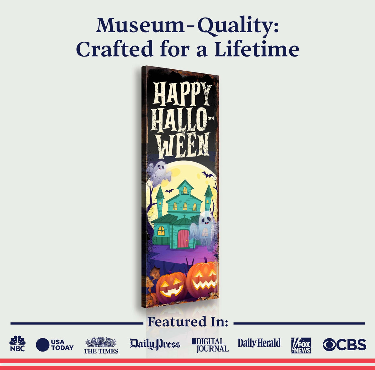 Halloween welcome sign on canvas by Tailored Canvases, featuring festive fall and spooky design for seasonal decor.