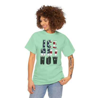 ICE OUT NOW Protest Tee, Immigration Rights Political Statement