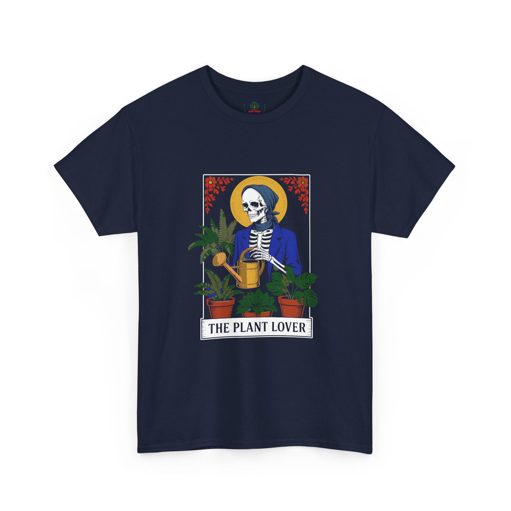 Printify plant lover T-shirt featuring tarot card design for plant enthusiasts, with a humorous and creative style.