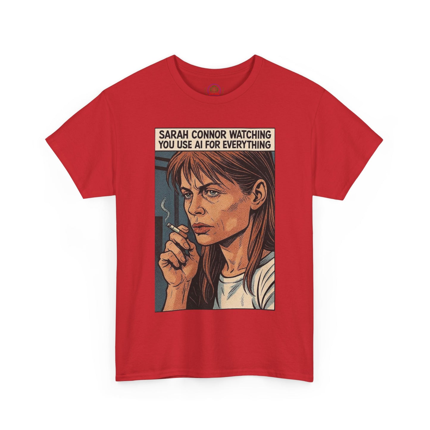Sarcastic T-Shirt, Sarah Connor Watching You Use AI for Everything, Funny, Retro - Secondhand Readers