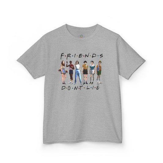 Friends Don't Lie Kids Tee, 80's Vibe, TV-Inspired, Stranger Valentine Gift Children's size - Secondhand Readers