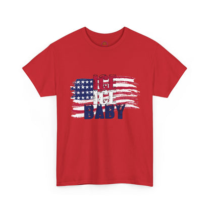 Ice Ice Baby American Flag T-Shirt, Patriotic Tee, America First, USA - Secondhand Readers