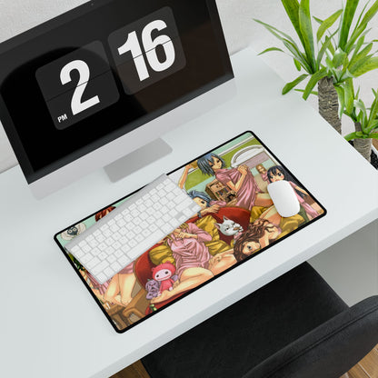Anime inspired Fairy Tail desk mat featuring Fairy Hills characters, perfect for home decor and gaming setups.