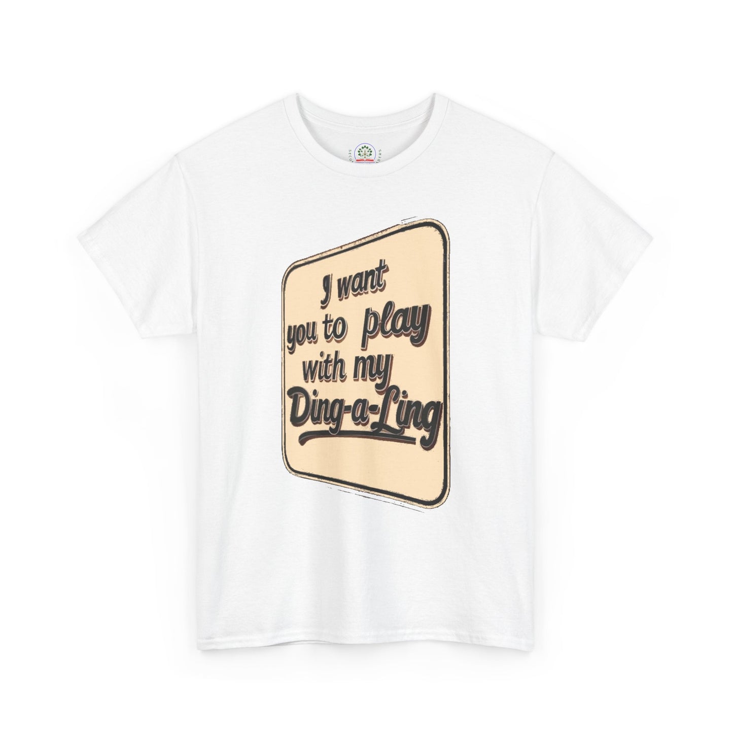 Retro Chuck Berry graphic T-shirt with humorous "I Want You to Play with My Ding-a-Ling" design, casual novelty humor tee.