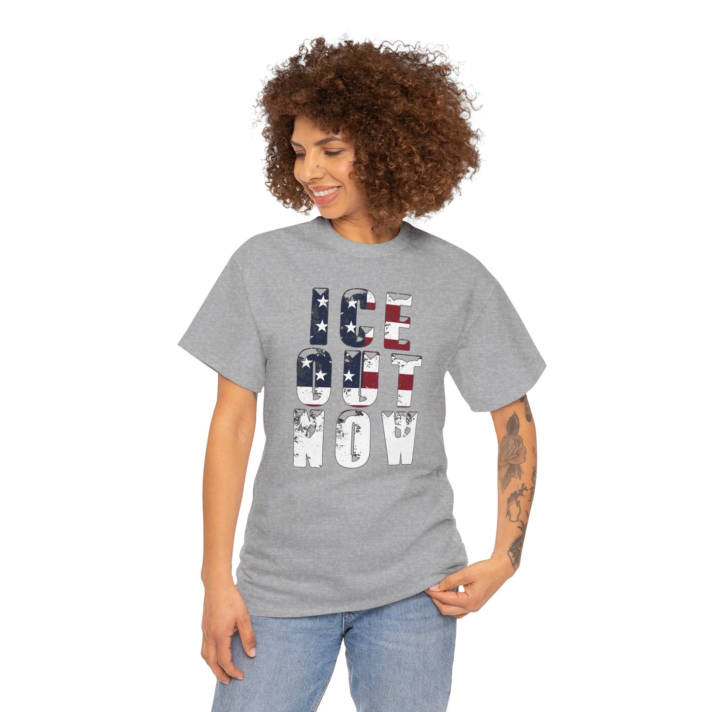 ICE OUT NOW Protest Tee, Immigration Rights Political Statement