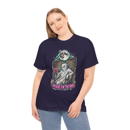 Funny Ghost Graphic Tee — "I'm Here for the Boos" Halloween T-Shirt