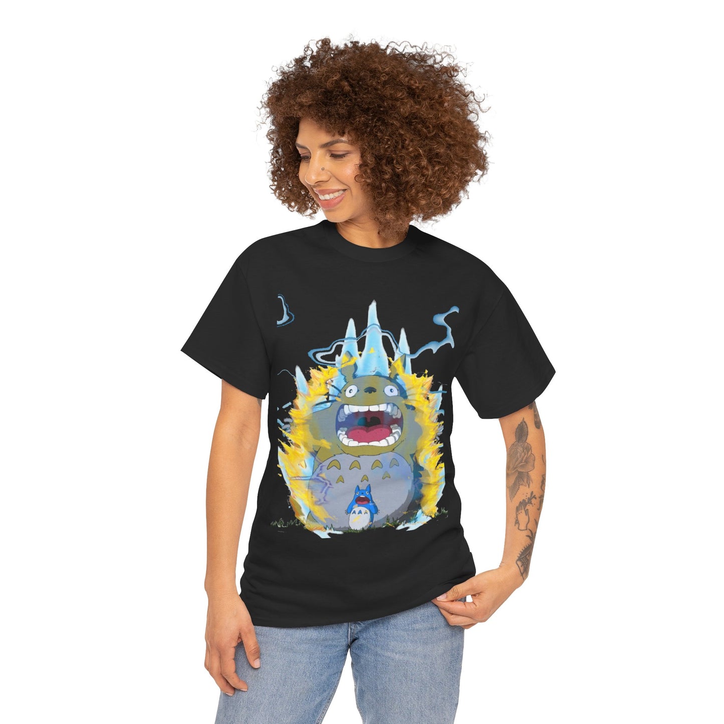 Anime Totoro Super Saiyan Unisex T-Shirt, Studio Ghibli Fun Dragon Ball