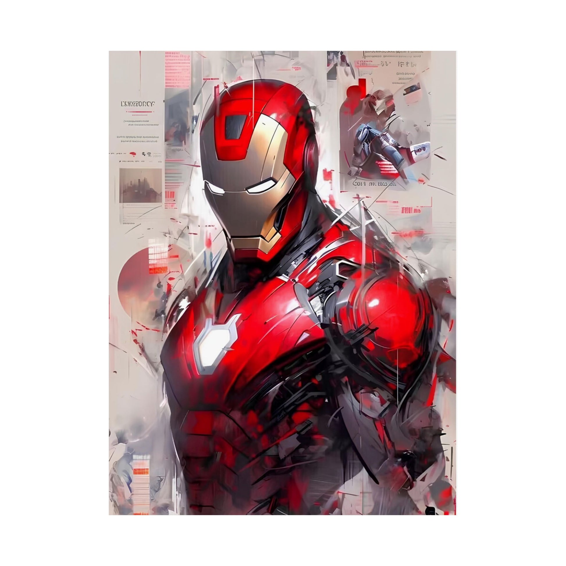 Ironman Poster, Matte Vertical Poster, Marvel Artwork, Drawing Style, Comic Book - Secondhand Readers