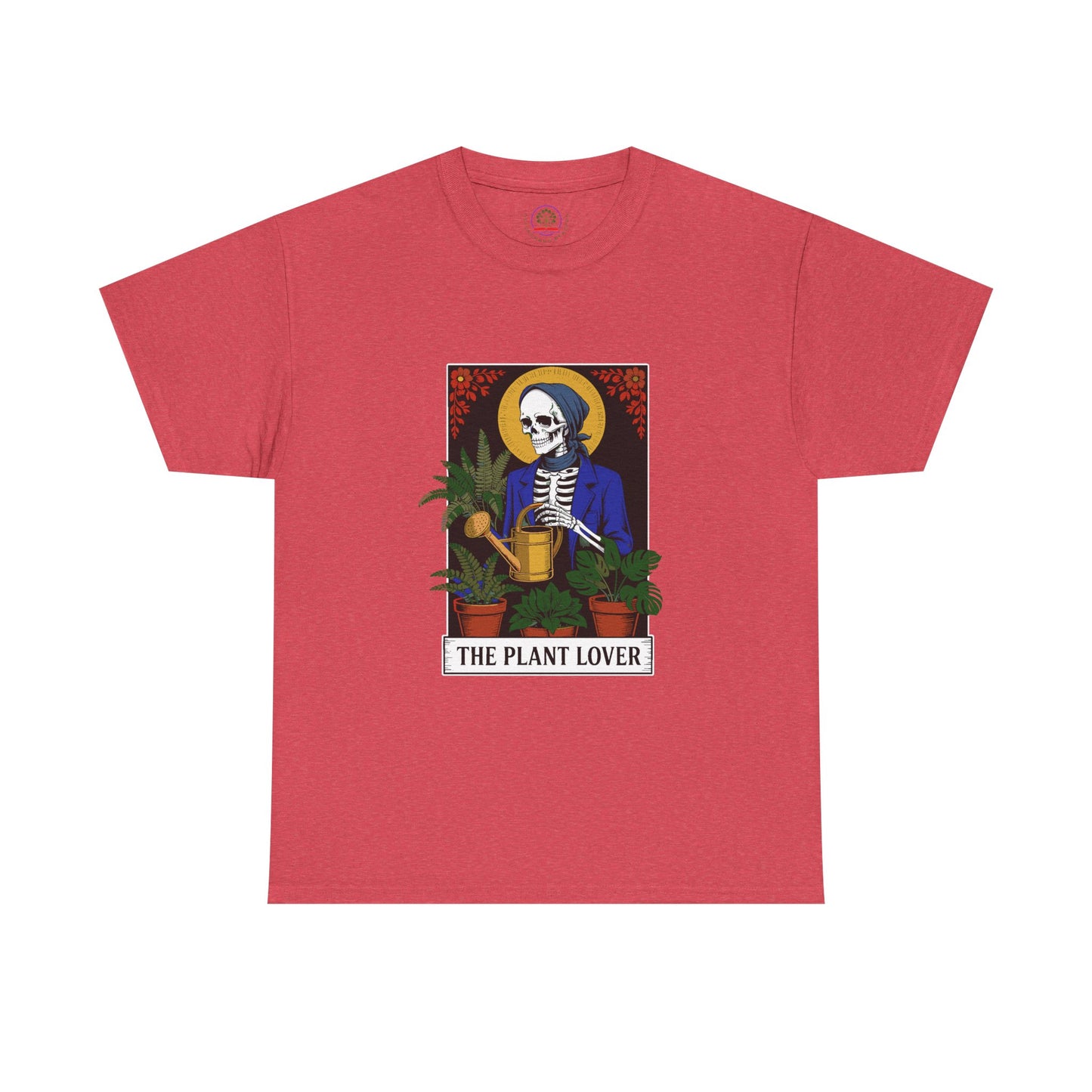 Plant lover T-shirt featuring tarot card design, perfect for plant enthusiasts and fans of quirky, creative plant-themed apparel.