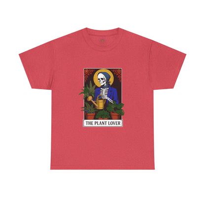 Plant lover T-shirt featuring tarot card design, perfect for plant enthusiasts and fans of quirky, creative plant-themed apparel.