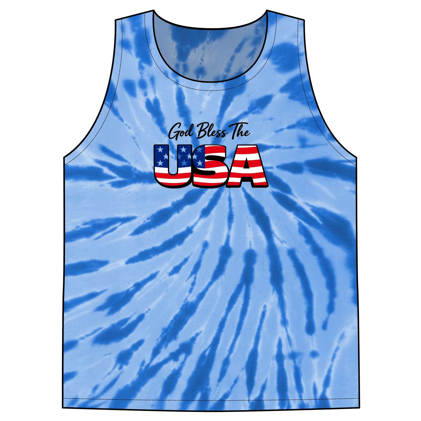 God Bless The USA Unisex Tie-Dye Tank Top