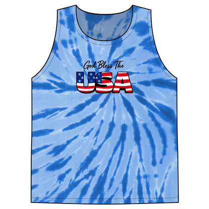 God Bless The USA Unisex Tie-Dye Tank Top