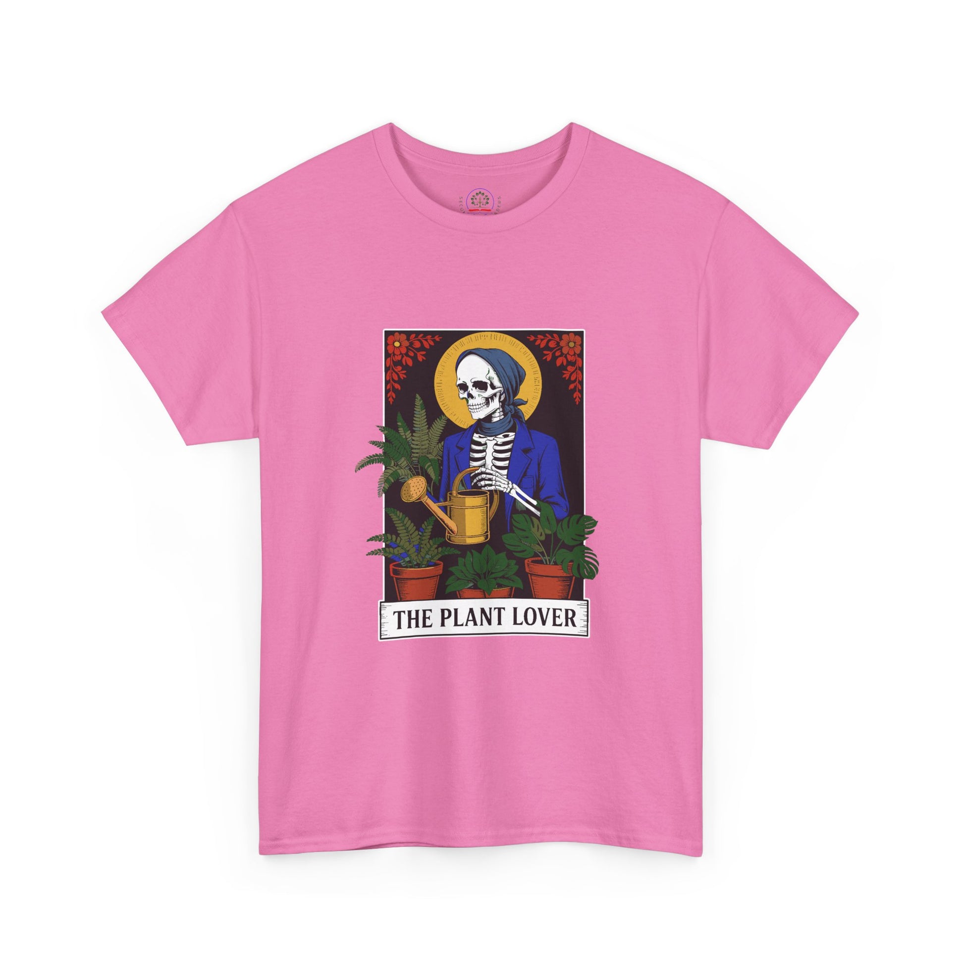Plant lover T-shirt featuring tarot card design, perfect for plant enthusiasts and fans of humorous, creative plant-themed apparel.