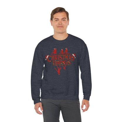Christmas Things Sweatshirt | Stranger Style Retro Holiday Graphic  | The Upsidedown