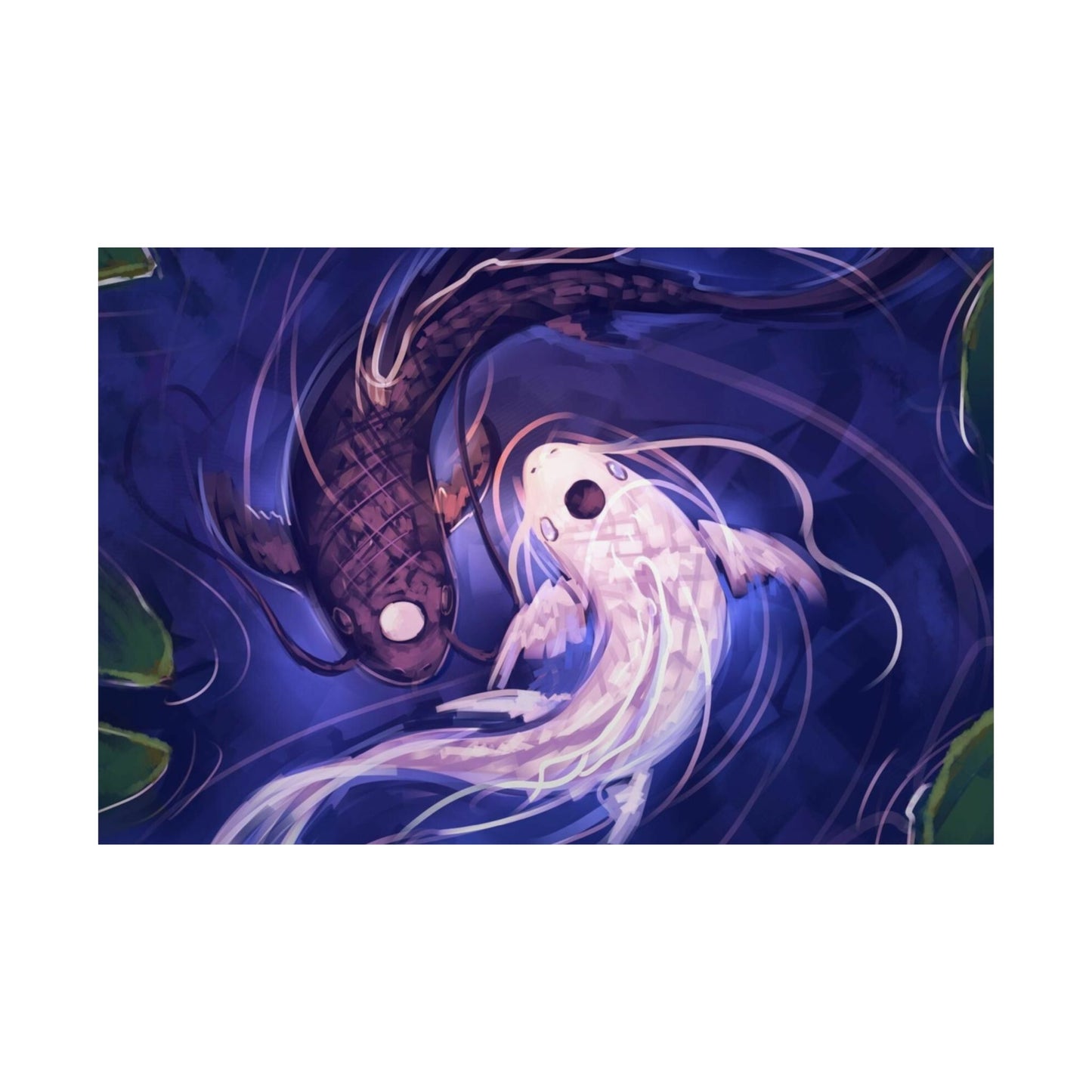 Yin Yang Koi Fish Matte Horizontal Poster | Avatar-Inspired Tui and La, Moon and Ocean Spirit