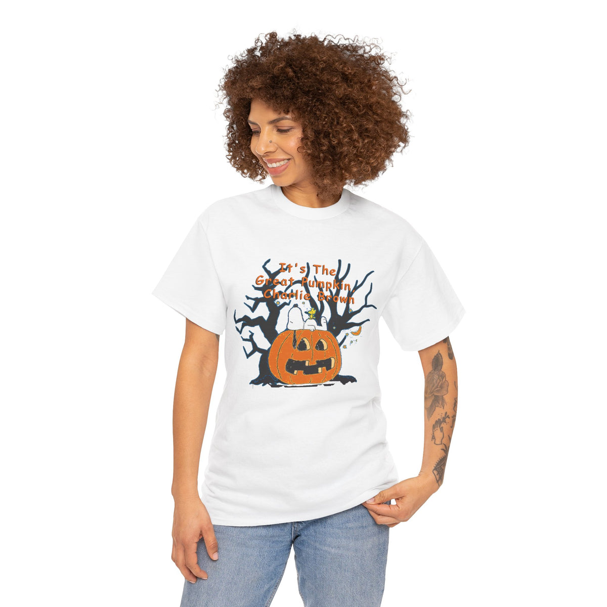 Pumpkin Tee, Spooky Fall T-Shirt, Halloween Charlie Brown Shirt, Snoopy - Secondhand Readers