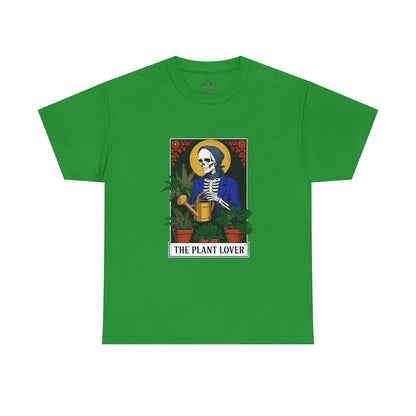 Printed Tarot Card Plant Lover T-Shirt by Printify featuring a humorous plant-themed design on a casual cotton tee.