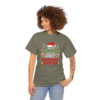 Due to Inflation This Is My Ugly Christmas Sweater Shirt, T-Shirt | Funny X-Mas Joke