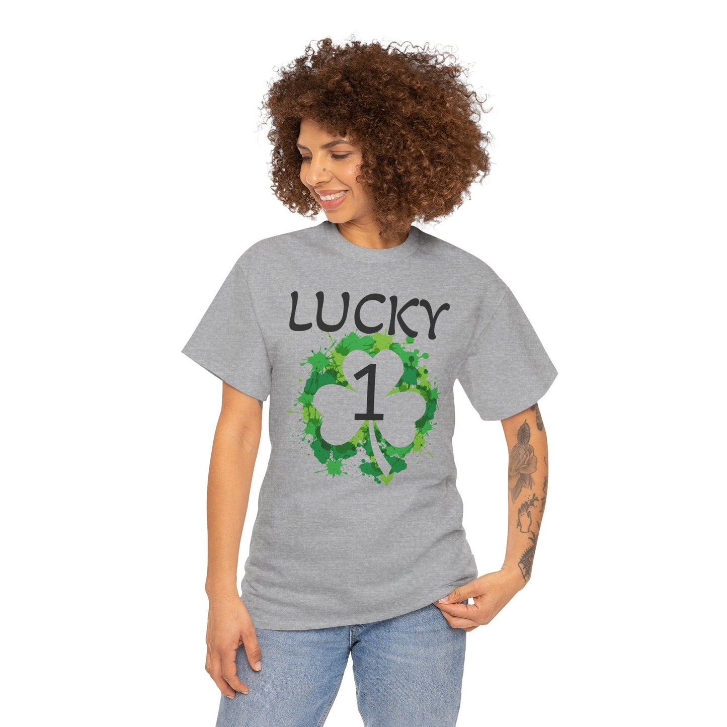 Lucky 1 St. Patrick's Day Clover T-Shirt | Irish Shamrock Design