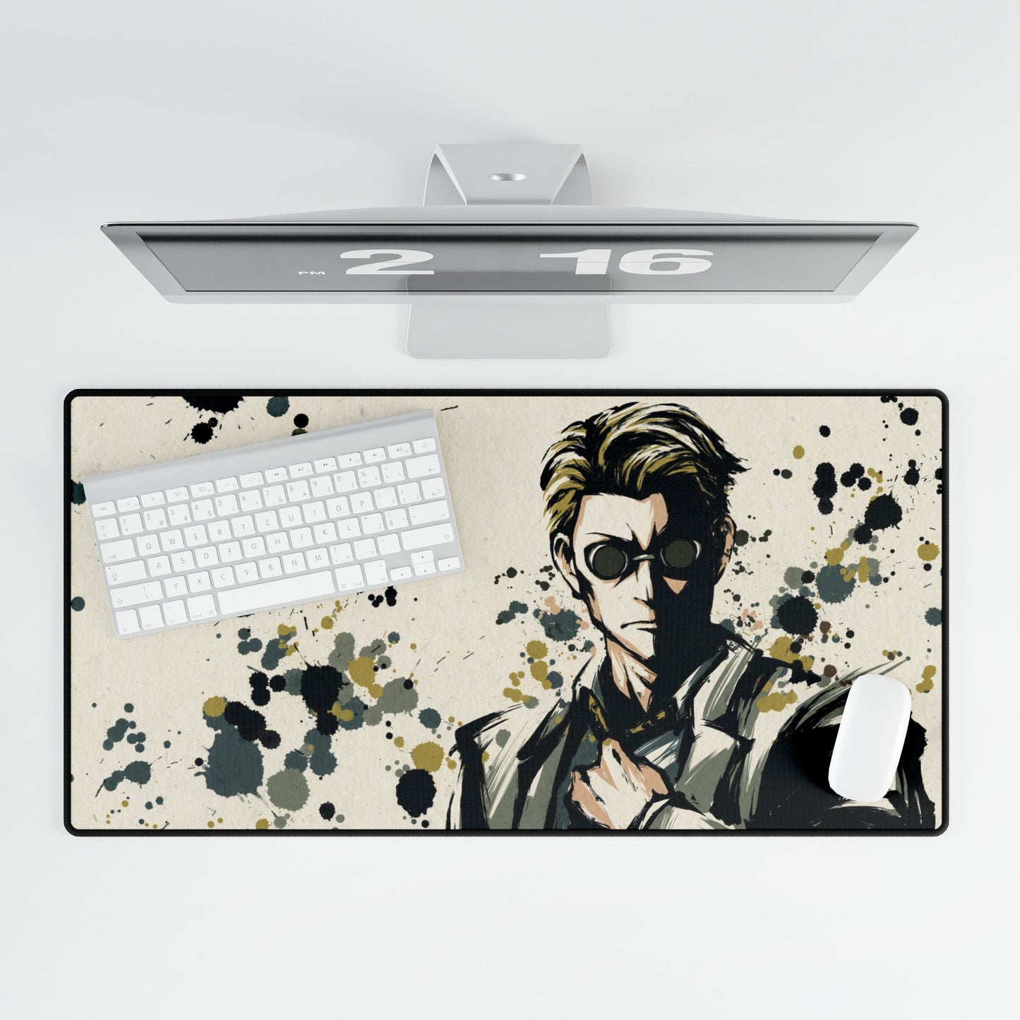 Anime‑Inspired Desk Mat — JJK Kento Nanami Playmat (Ink Splat Noir)