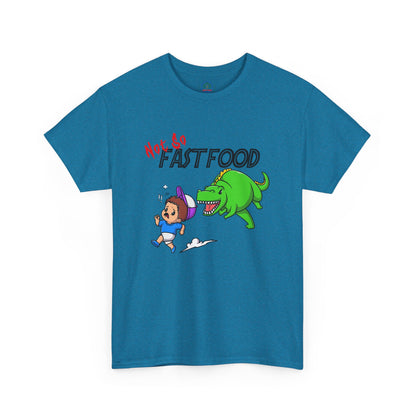 Funny Dinosaur T-Shirt, Not So Fast Food Tee, Unisex Graphic Shirt, Cartoon Animal Apparel, Jurassic Park Lover Gift