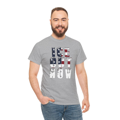 ICE OUT NOW Protest Tee, Immigration Rights Political Statement