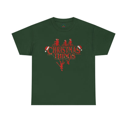 Christmas Things Retro Upside Down T-Shirt | Holiday Graphic Tee