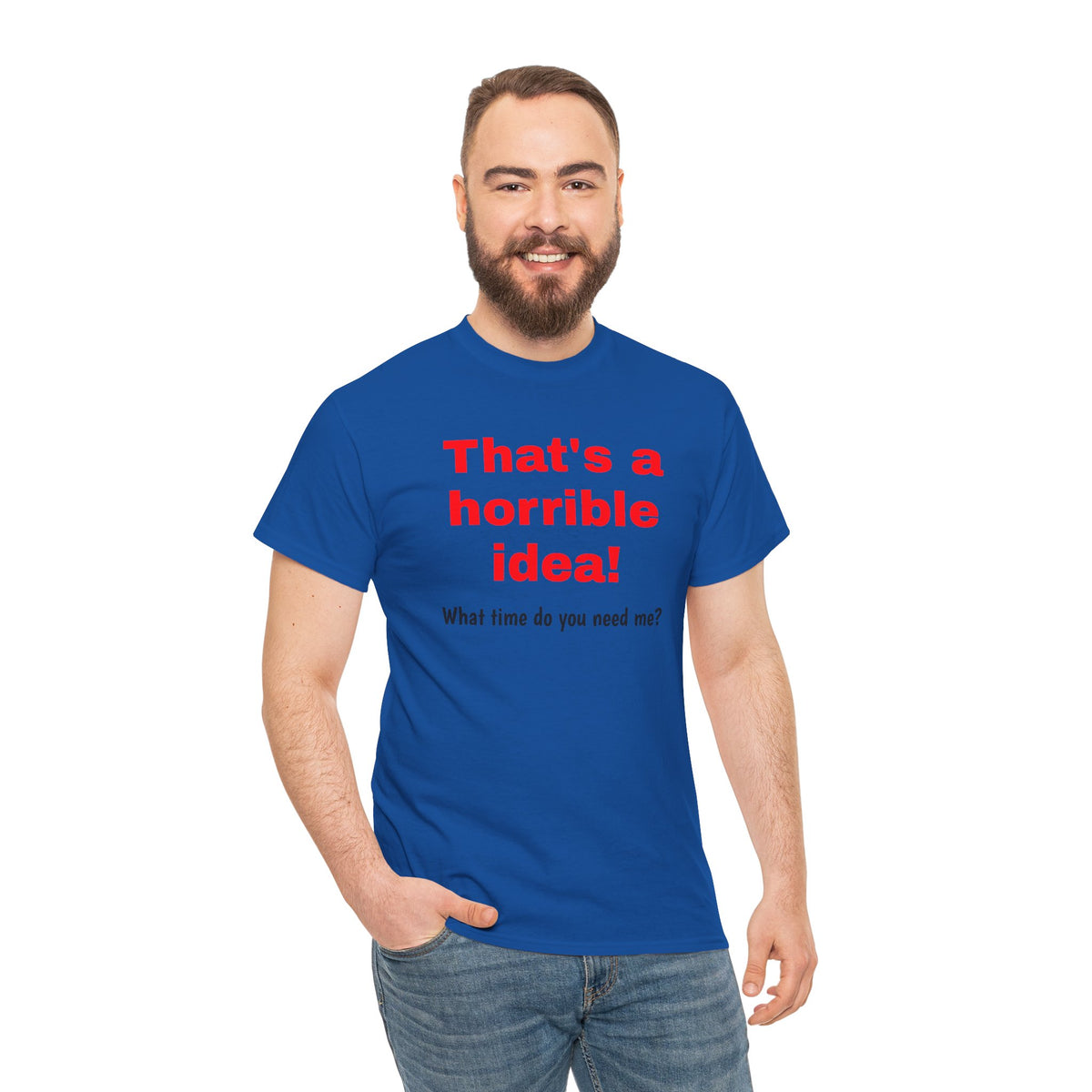 Funny gray T-shirt by Printify featuring a sarcastic graphic that says "What time do you need me?" perfect for humorous casual wear.