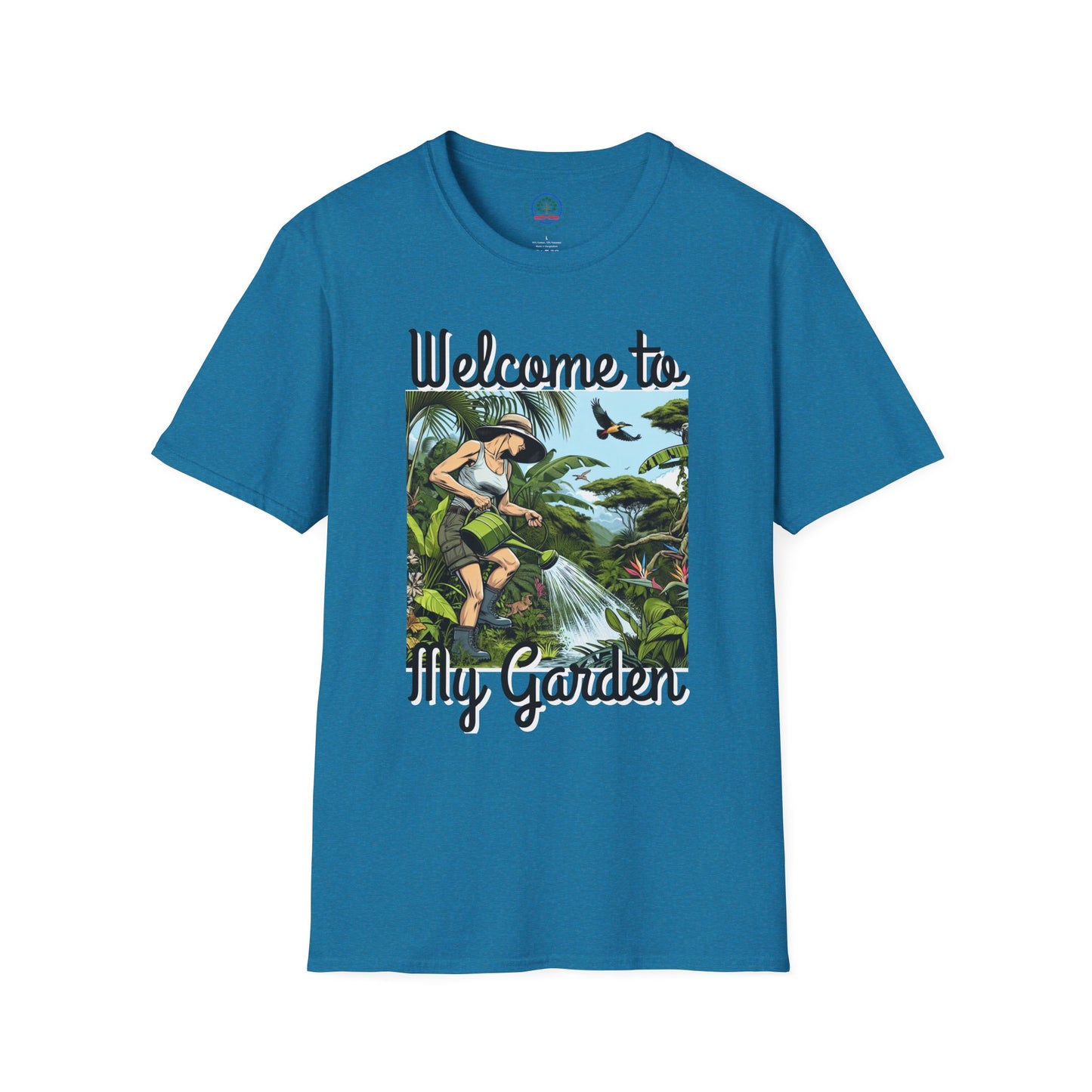 Welcome to My Garden Unisex T-Shirt - Funny Woman Watering Jungle Tee, Plant