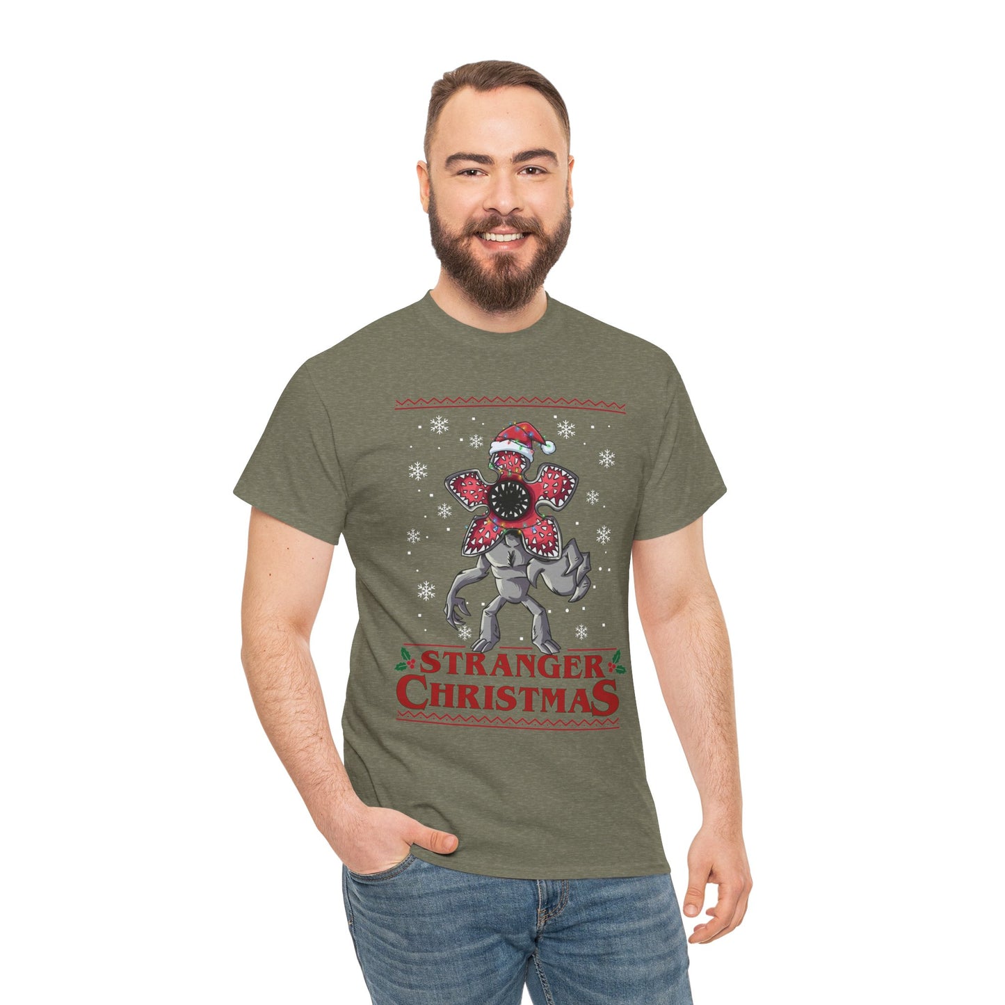 Stranger Christmas Demogorgon Tee | Holiday Horror T-Shirt Retro