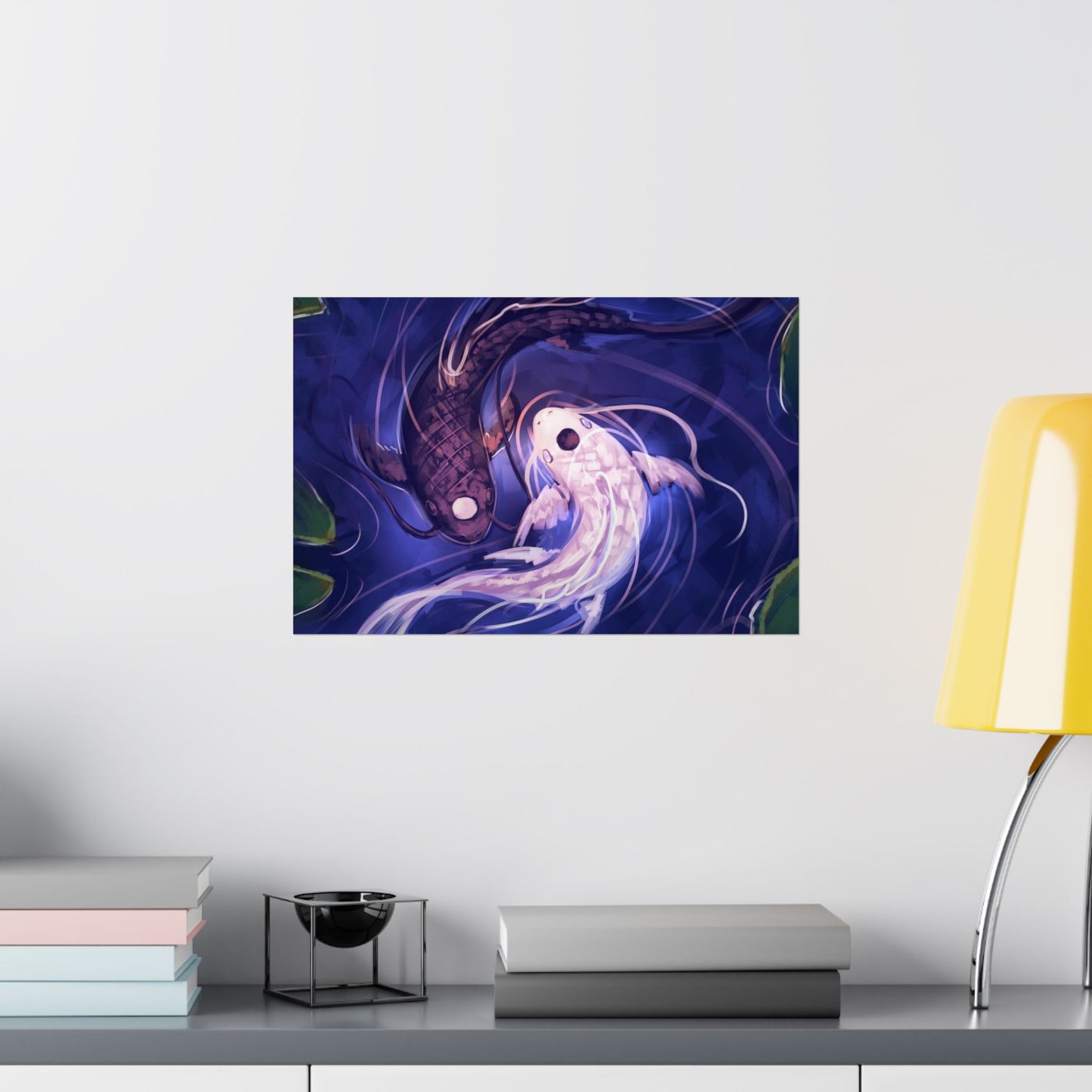 Yin Yang Koi Fish Matte Horizontal Poster | Avatar-Inspired Tui and La, Moon and Ocean Spirit