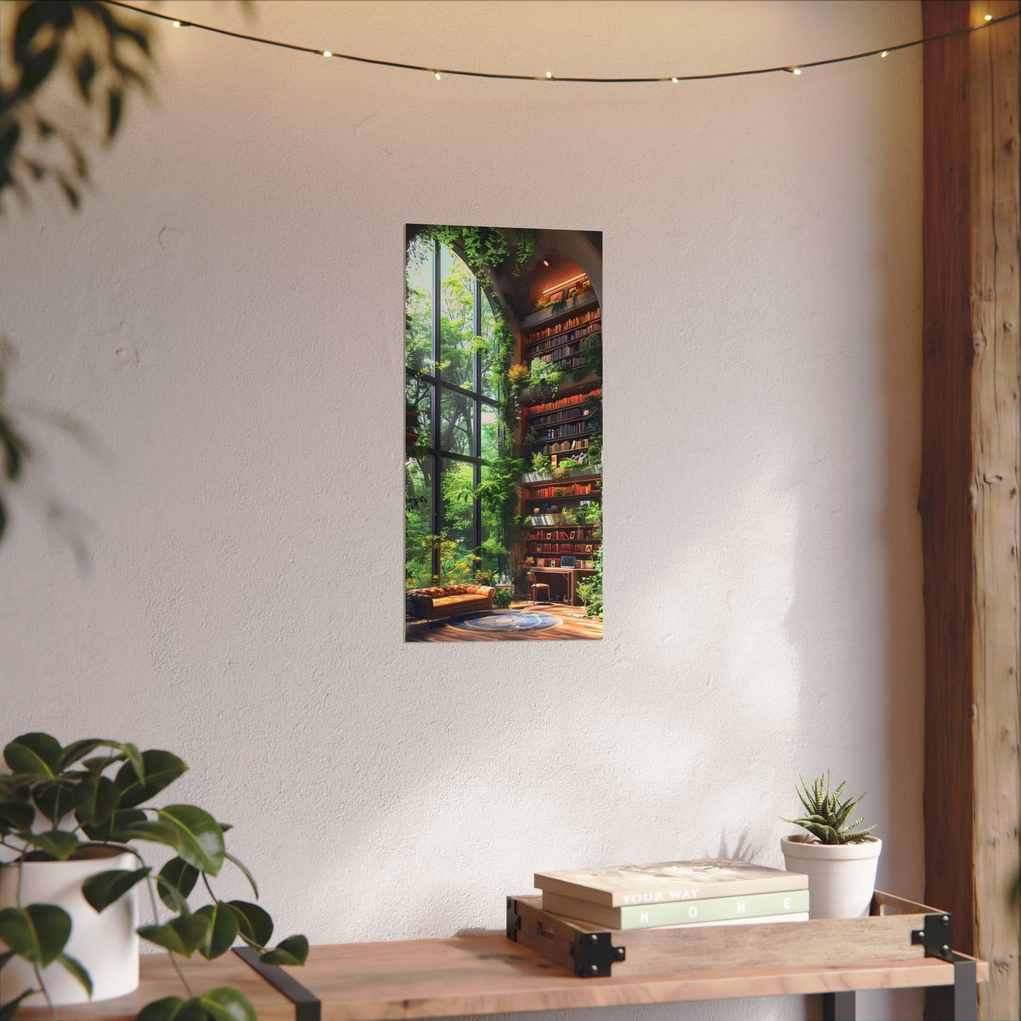 Watercolor Botanical Poster, Nature Wall Art Decor, Eco-Friendly Gift for Book Lovers, Home Office Decoration, Matte Print