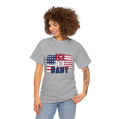 Ice Ice Baby American Flag T-Shirt, Patriotic Tee, America First, USA - Secondhand Readers