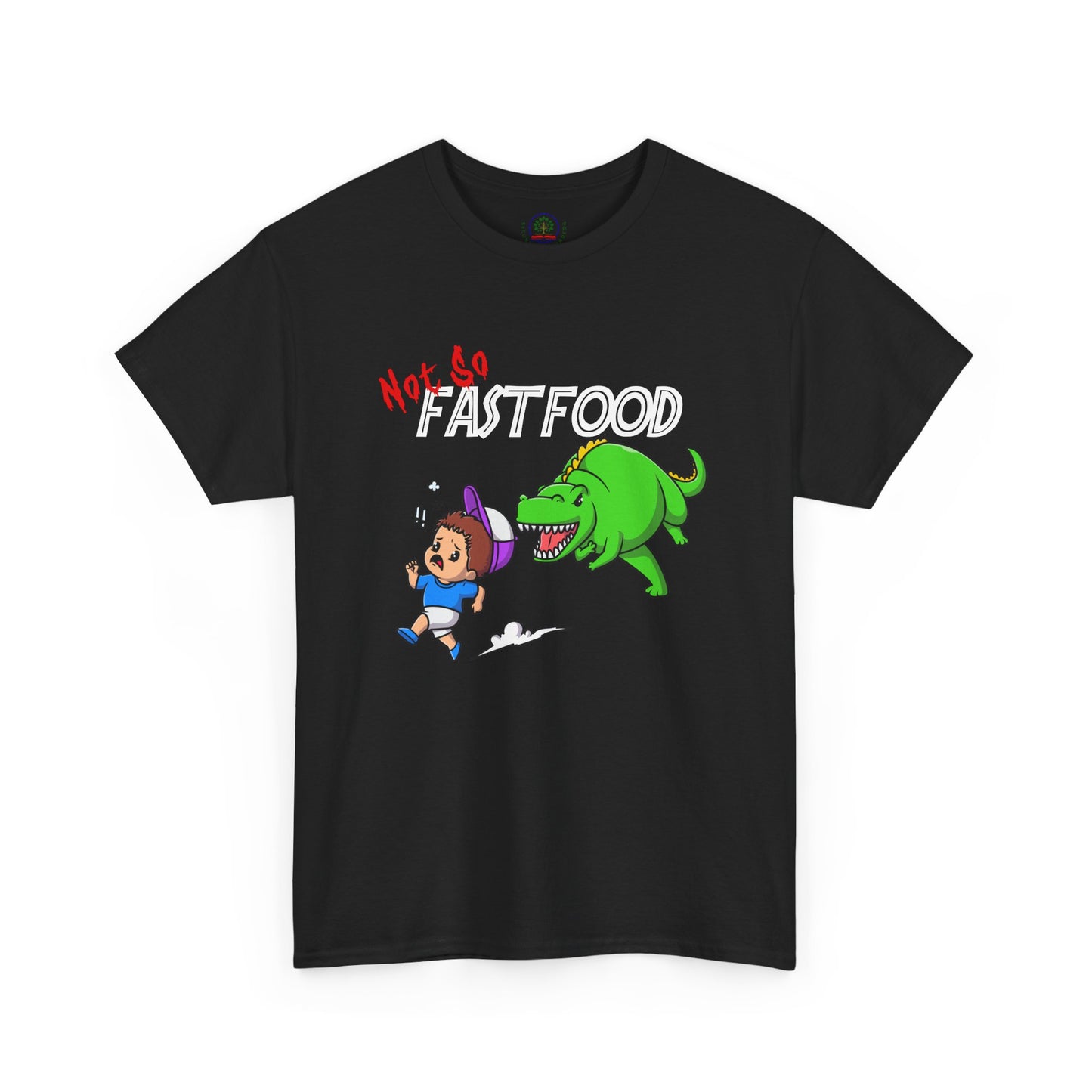 Funny Dinosaur T-Shirt, Not So Fast Food Tee, Unisex Graphic Shirt, Cartoon Animal Apparel, Jurassic Park Lover Gift