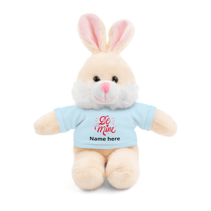 Be Mine Heart Stuffed Animal with Tee, Personalized Name Valentine Plush