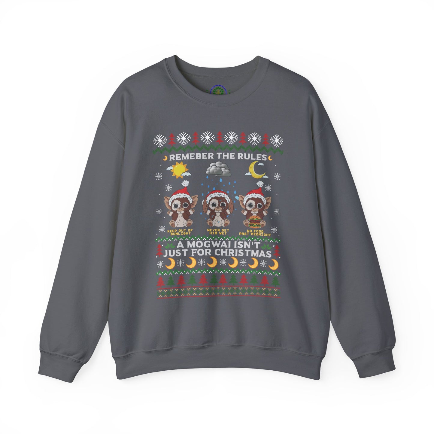 Gremlins Mogwai Ugly Christmas Sweater Crewneck Sweatshirt | Retro Holiday