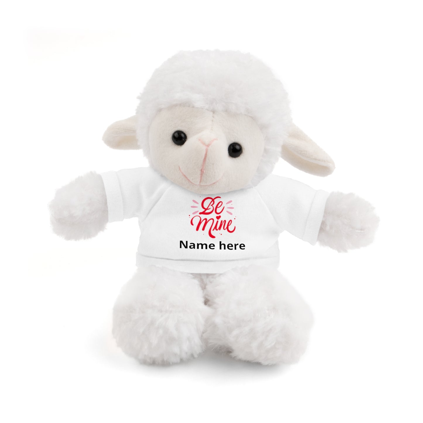 Be Mine Heart Stuffed Animal with Tee, Personalized Name Valentine Plush