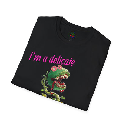 Sarcastic Floral T-Shirt, Delicate Flower Top, Unisex Tee, Funny Graphic Tee