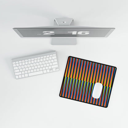Venezuelan Nostalgia Cruz Diez Inspired Desk Mat | Colorful Geometric Stripes Maiquetia Playmat, Oversized Mouse Pad, Simon Bolivar Airport