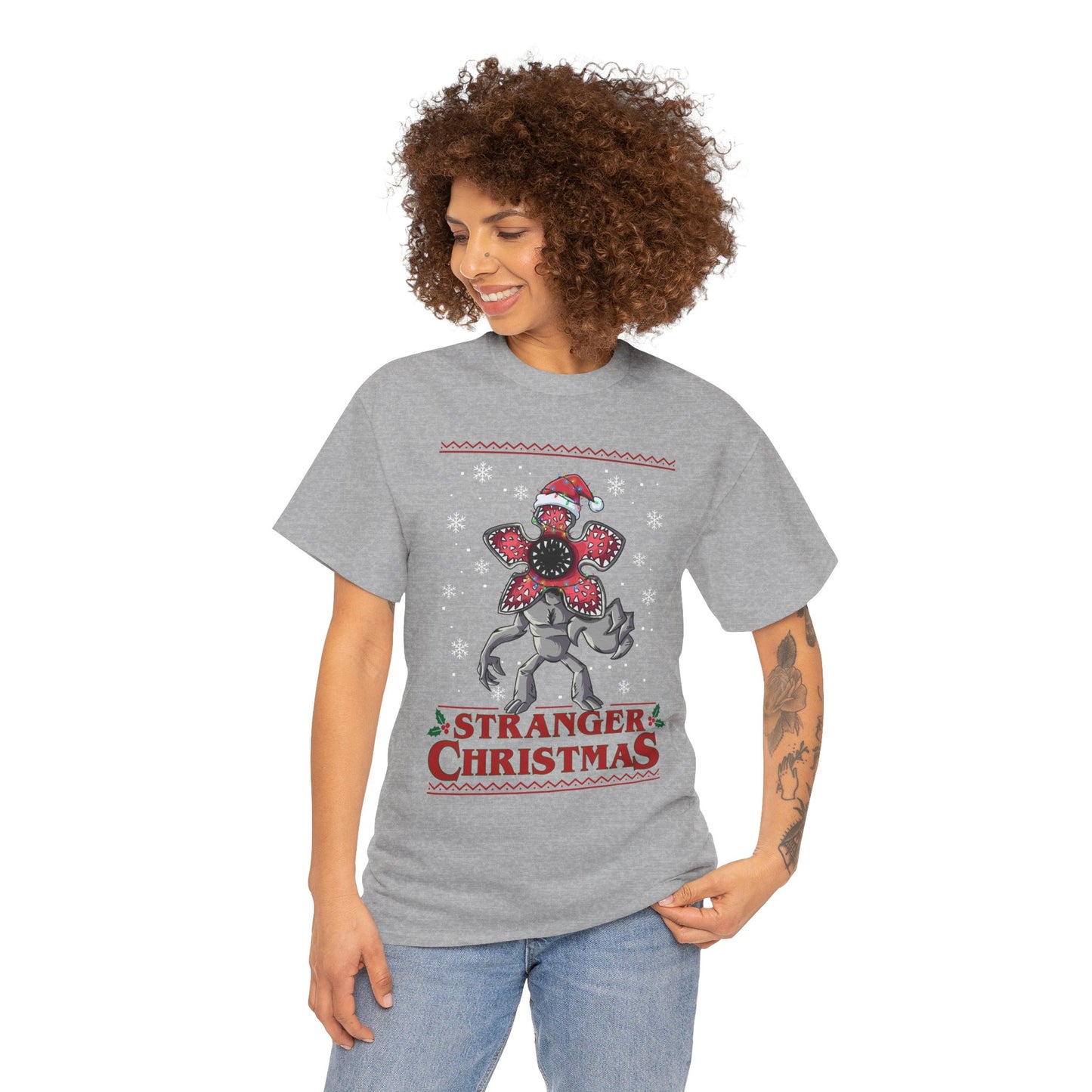 Stranger Christmas Demogorgon Tee | Holiday Horror T-Shirt Retro