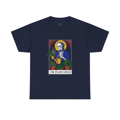 Plant lover T-shirt featuring tarot card design, perfect for plant enthusiasts and fans of humorous, creative plant-themed apparel.
