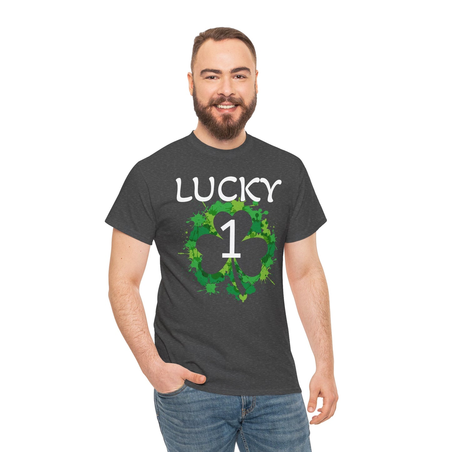 Lucky 1 St. Patrick's Day Clover T-Shirt | Irish Shamrock Design