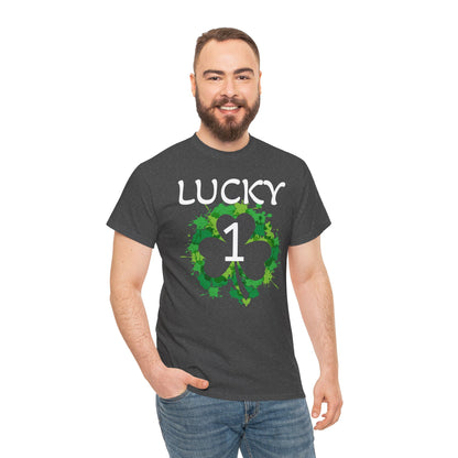 Lucky 1 St. Patrick's Day Clover T-Shirt | Irish Shamrock Design