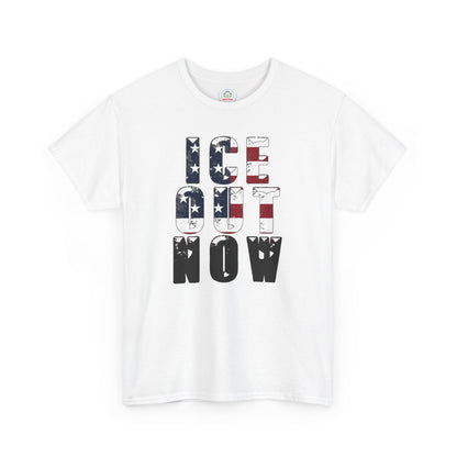 ICE OUT NOW Protest Tee, Immigration Rights Political Statement