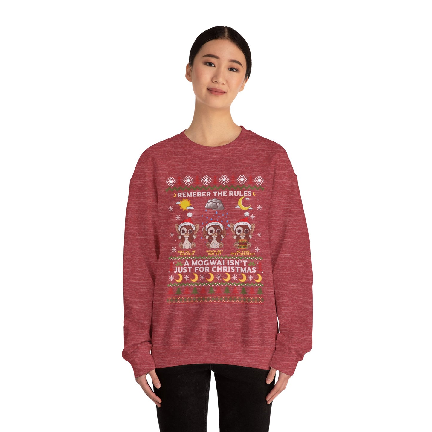 Gremlins Mogwai Ugly Christmas Sweater Crewneck Sweatshirt | Retro Holiday