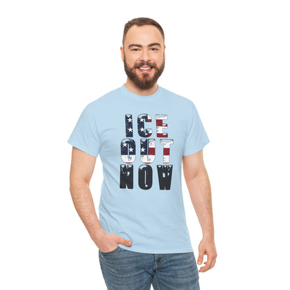 ICE OUT NOW Protest Tee, Immigration Rights Political Statement